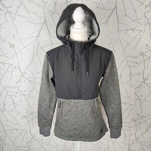 The North Face Gray Tech Sherpa Fleece Lined Half Zip Hoodie